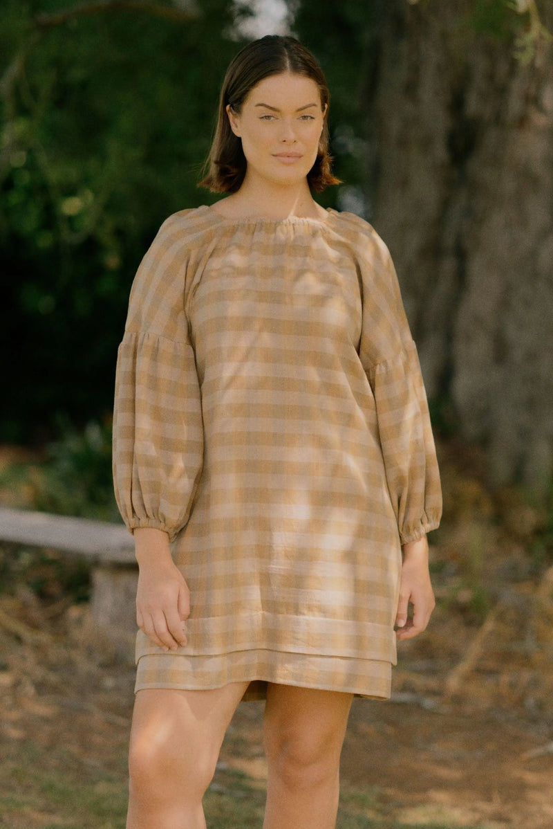 ReCreate Clothing | Mahina Dress | Earth Check | The Colab | Shop Womens | New Zealand