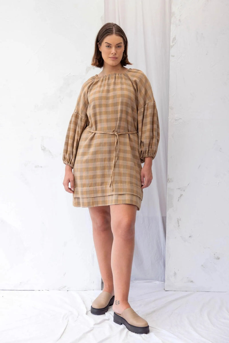 ReCreate Clothing | Mahina Dress | Earth Check | The Colab | Shop Womens | New Zealand