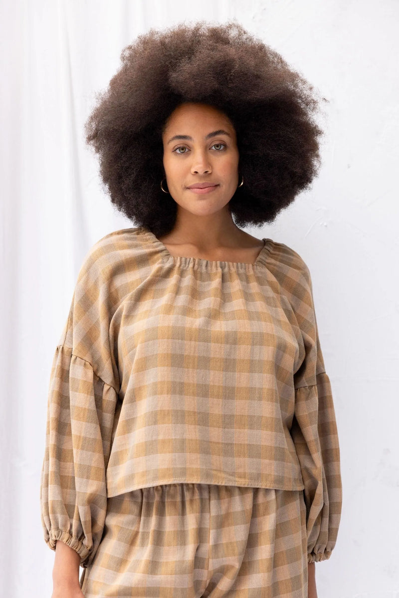 ReCreate Clothing | Mahina Top | Earth Check | The Colab | Shop Womens | New Zealand