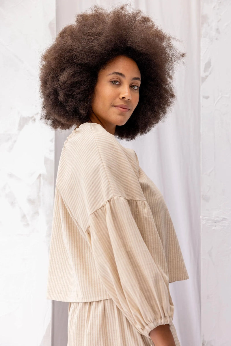 ReCreate Clothing | Mahina Top | Cream Stripe | The Colab | Shop Womens | New Zealand