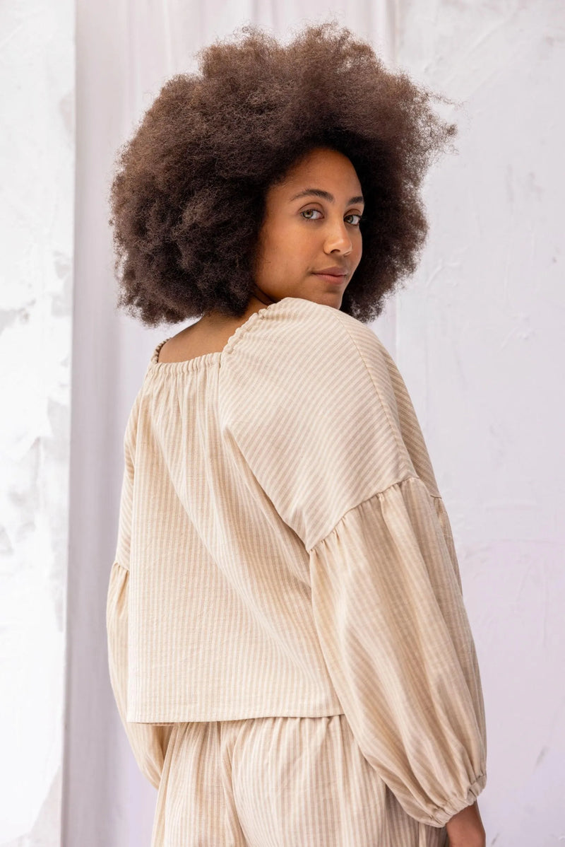 ReCreate Clothing | Mahina Top | Cream Stripe | The Colab | Shop Womens | New Zealand