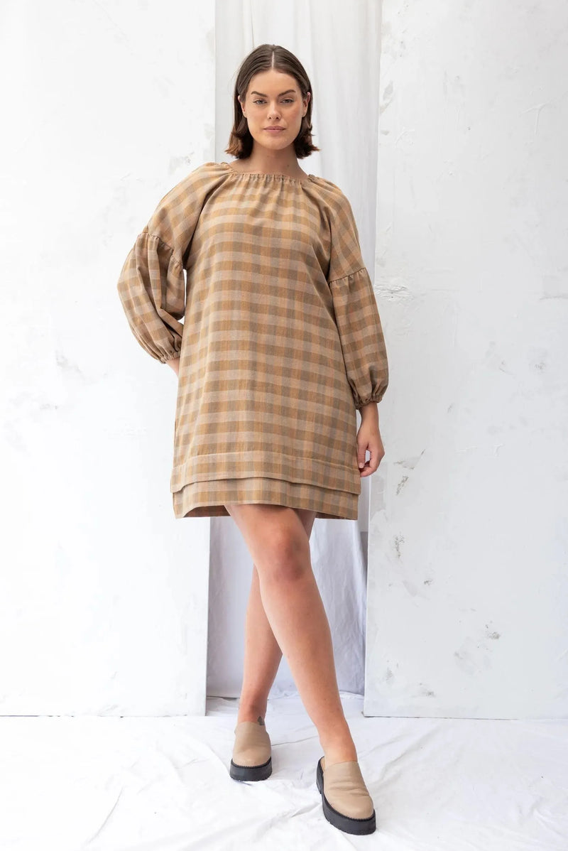 ReCreate Clothing | Mahina Dress | Earth Check | The Colab | Shop Womens | New Zealand