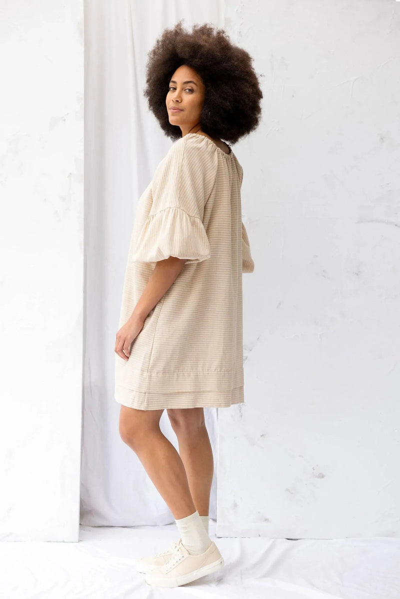 ReCreate Clothing | Mahina Dress | Cream Stripe | The Colab | Shop Womens | New Zealand