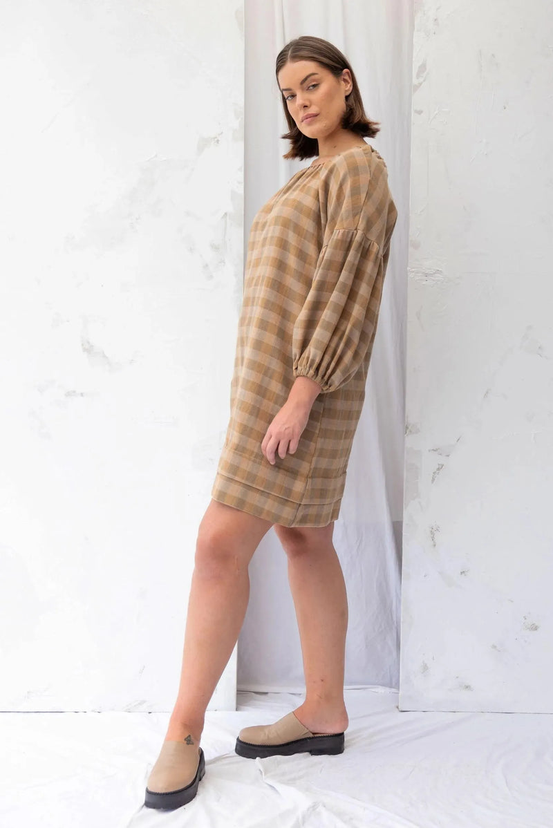 ReCreate Clothing | Mahina Dress | Earth Check | The Colab | Shop Womens | New Zealand