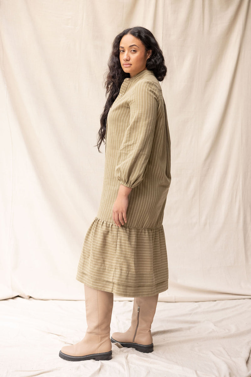 Camille Dress | Moss Stripe