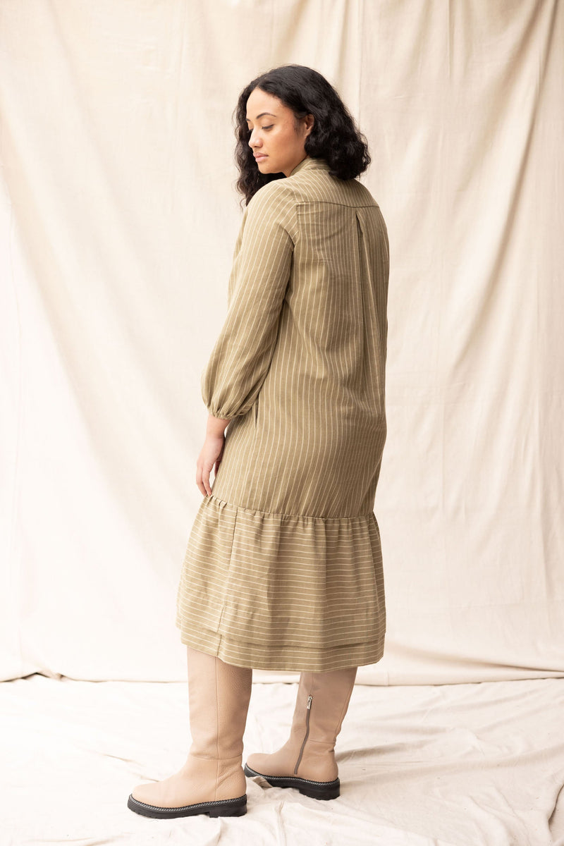 Camille Dress | Moss Stripe