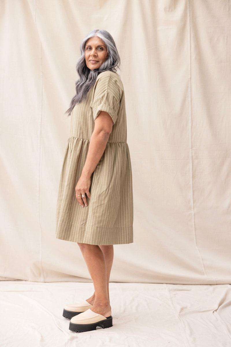 Hobby Dress | Moss Stripe