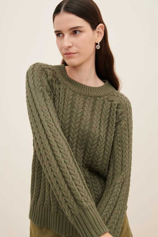 Kowtow | Column Sweater | Olive | The Colab | Shop Womens | New Zealand