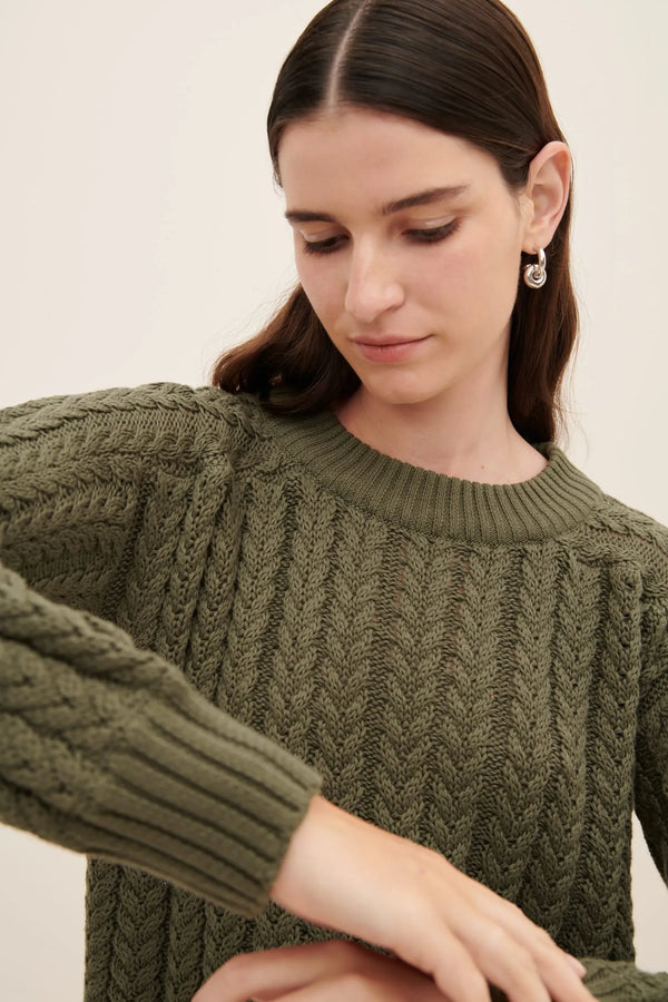 Kowtow | Column Sweater | Olive | The Colab | Shop Womens | New Zealand