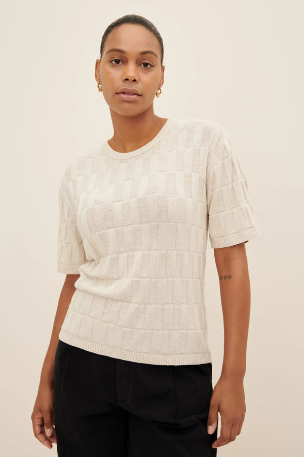 Kowtow | Etch Tee | Light Marle | The Colab | Shop Womens | New Zealand