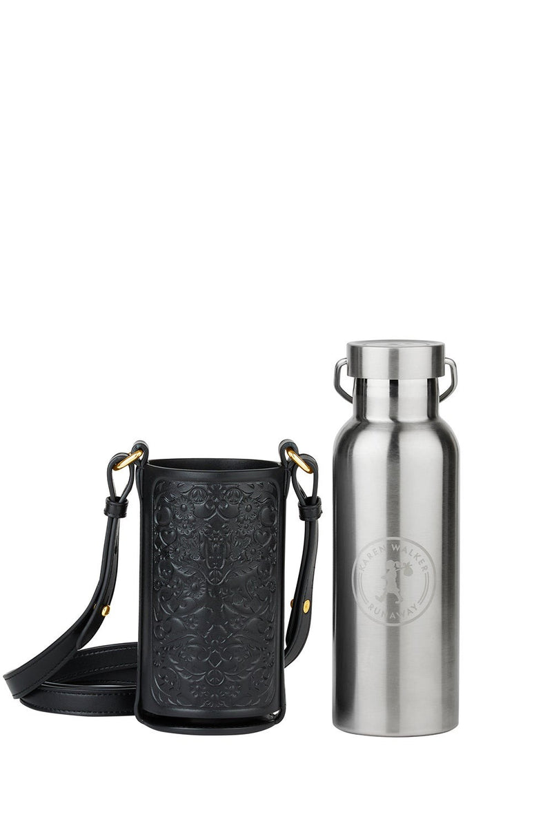 Filigree Bottle Holder & Bottle | Black