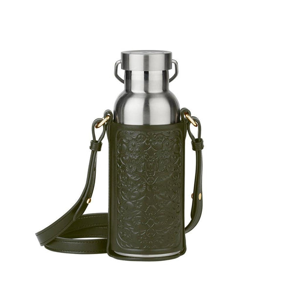 Filigree Bottle Holder & Bottle | Olive