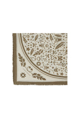 Filigree Modal Twill Scarf | Cream/Olive