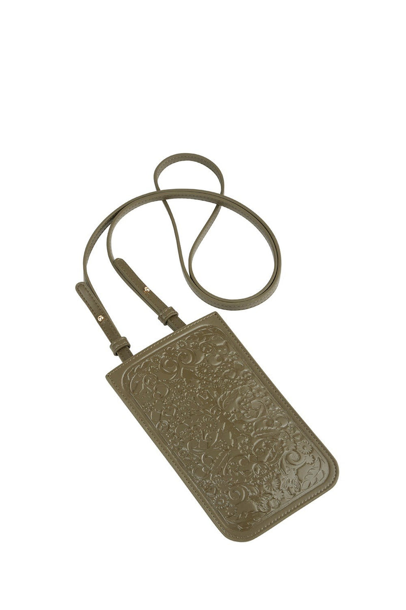 Filigree Phone Pouch | Dark Olive