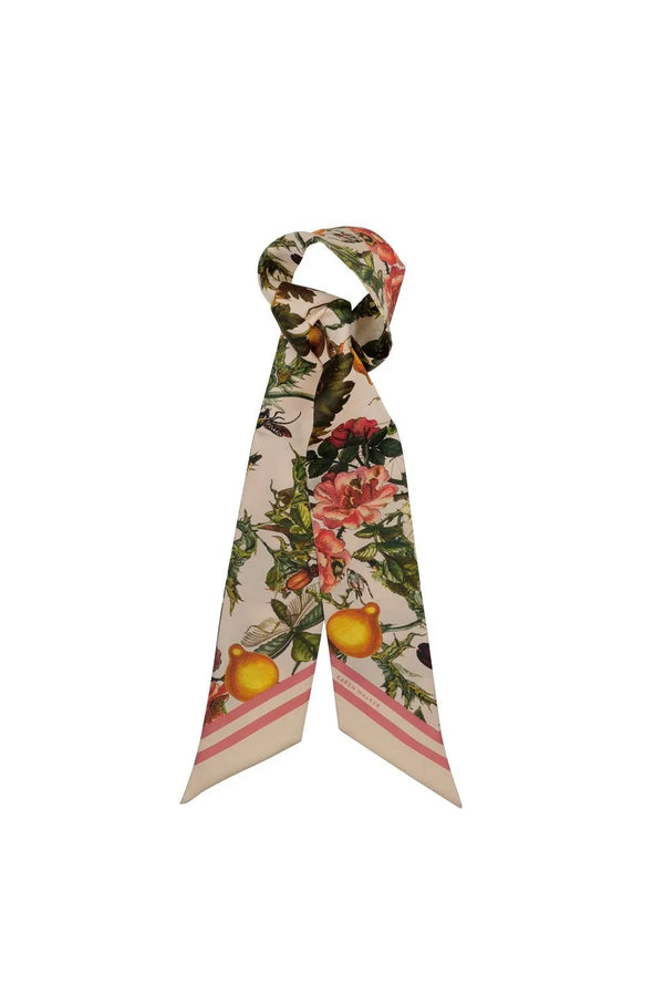 Karen Walker | Fruit & Insects Twilly Scarf | Macadamia Multi | The Colab | Shop Womens | New Zealand