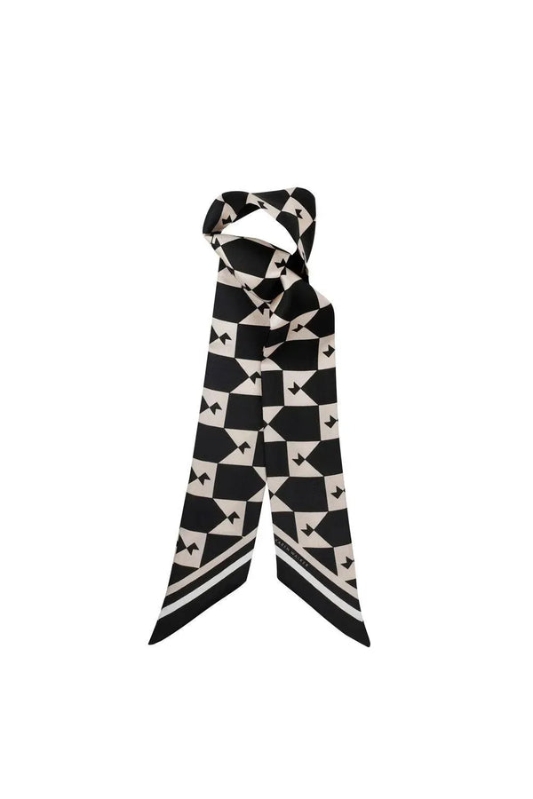 Karen Walker | Monogram Twilly Scarf | Black & Cream | The Colab | Shop Womens | New Zealand