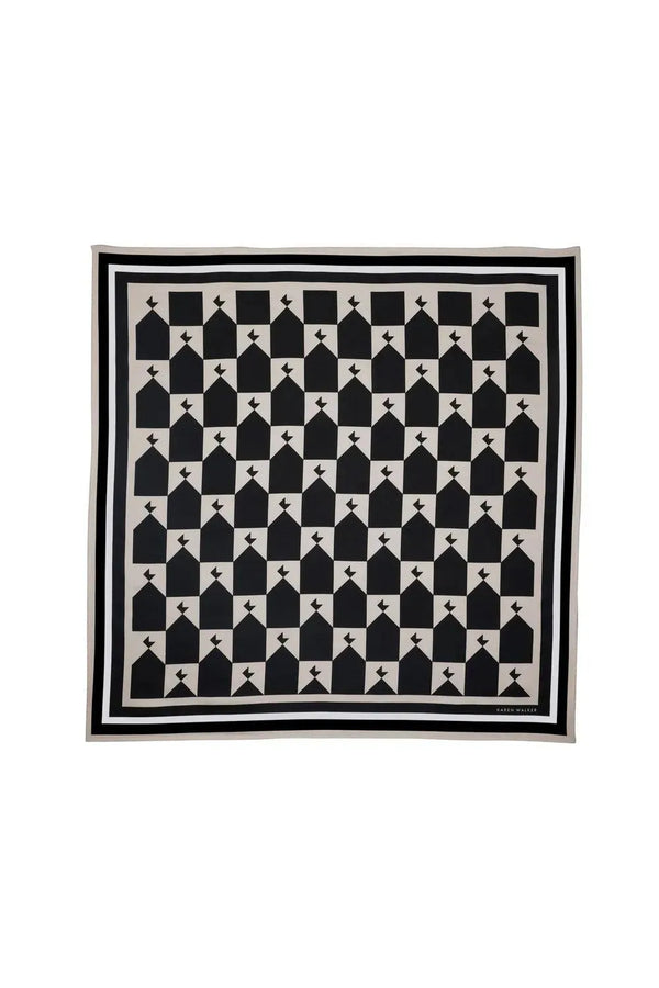 Karen Walker | Monogram Classic Scarf | Black & Cream | The Colab | Shop Womens | New Zealand