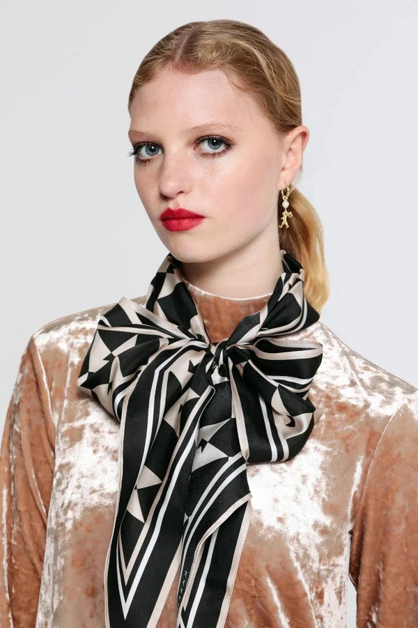 Karen Walker | Monogram Sash Scarf | Black & Cream | The Colab | Shop Womens | New Zealand