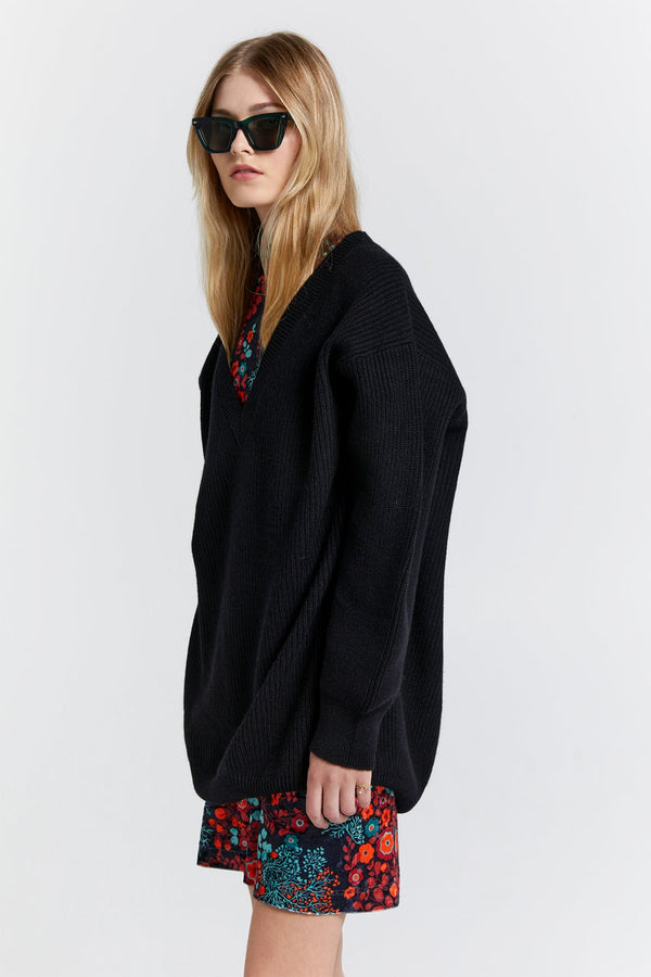 Naomi Oversized Cashmere Sweater | Black