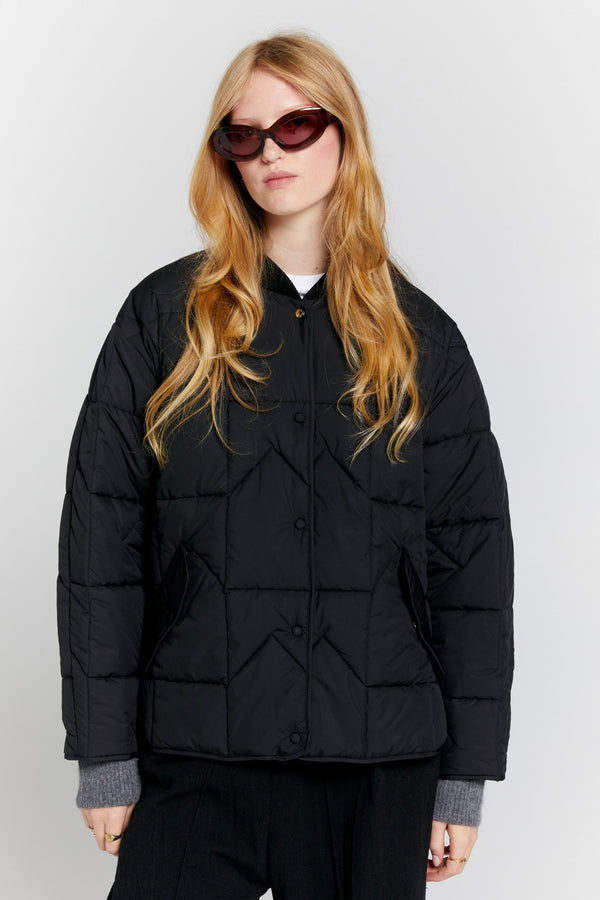 Quilted Monogram Jacket | Black