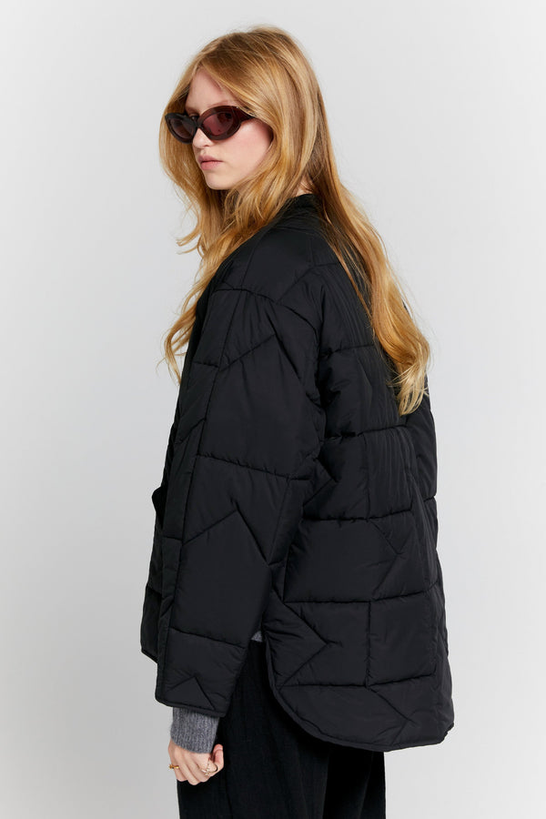 Quilted Monogram Jacket | Black