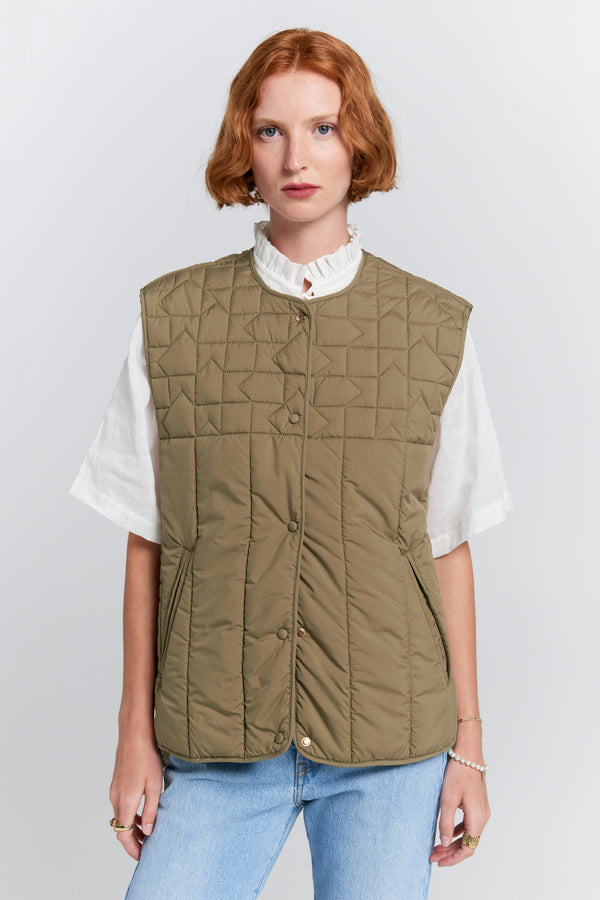 Quilted Voyager Vest | Herb Green