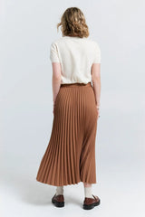 Karen Walker | Sunray Pleated Skirt | Coffee | The Colab | Shop Womens | New Zealand