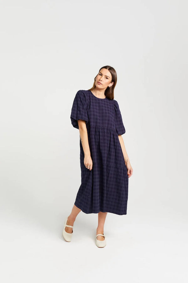 Thing Thing | Lucinda Dress | Navy Check | The Colab | Shop Womens | New Zealand