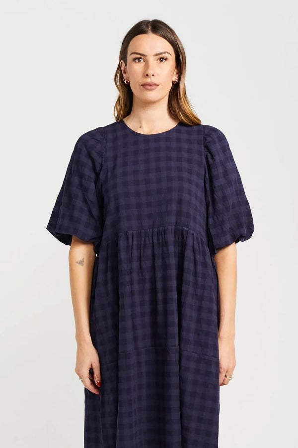 Thing Thing | Lucinda Dress | Navy Check | The Colab | Shop Womens | New Zealand