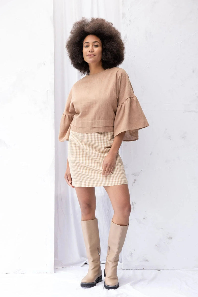 ReCreate Clothing | Ensemble Skirt | Brown Gingham | The Colab | Shop Womens | New Zealand