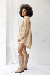 ReCreate Clothing | Found Shirt Dress | Brown Gingham | The Colab | Shop Womens | New Zealand