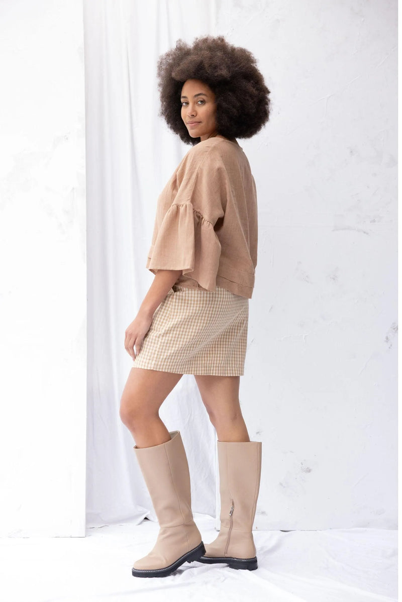 ReCreate Clothing | Ensemble Skirt | Brown Gingham | The Colab | Shop Womens | New Zealand